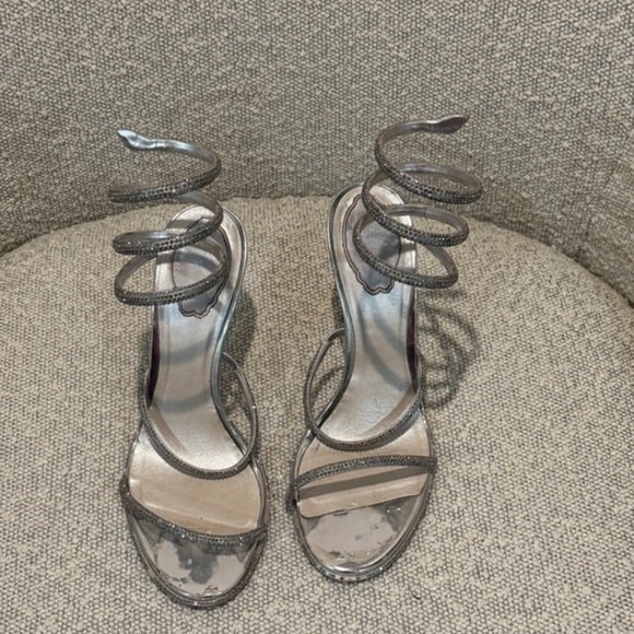 Rene Caovilla Shoes - Rene Caovilla Metallic Spiral Heels